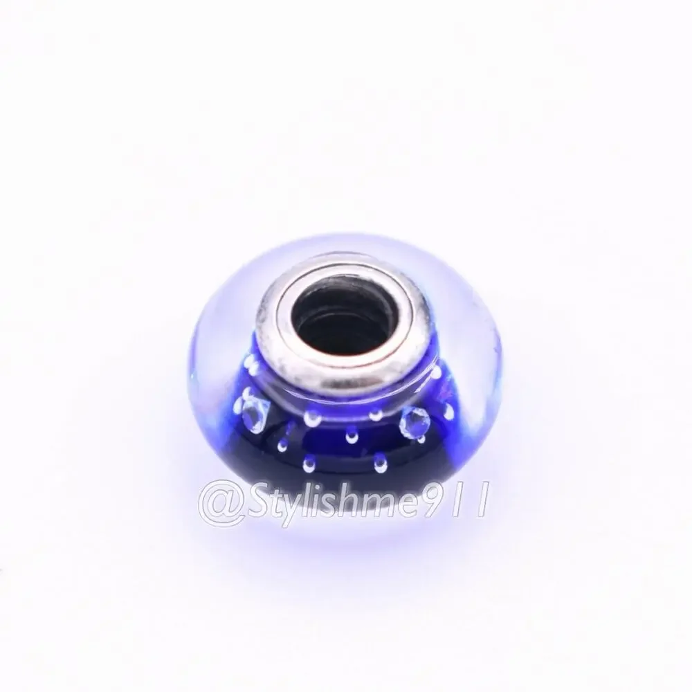 Authentic PANDORA Dark Blue Effervescence Glass Charm